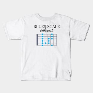 Blues Scale Enthusiast Light Theme Kids T-Shirt